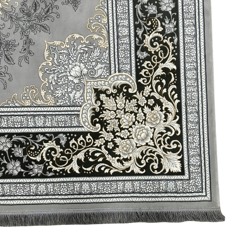 400 x 300 cm Persian Machine Made Floral Grey/Silver Rug