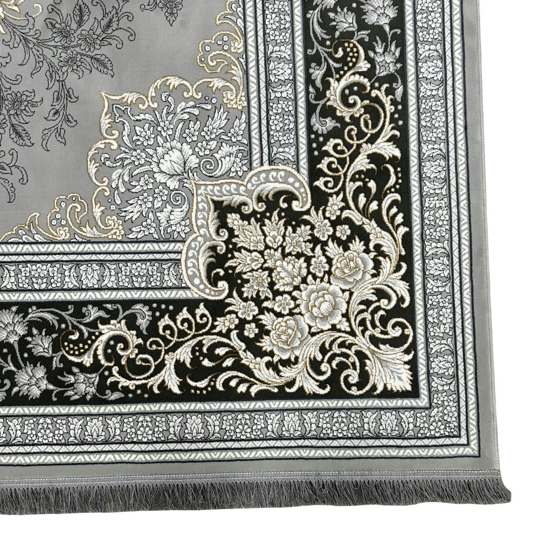 400 x 300 cm Persian Machine Made Floral Grey/Silver Rug