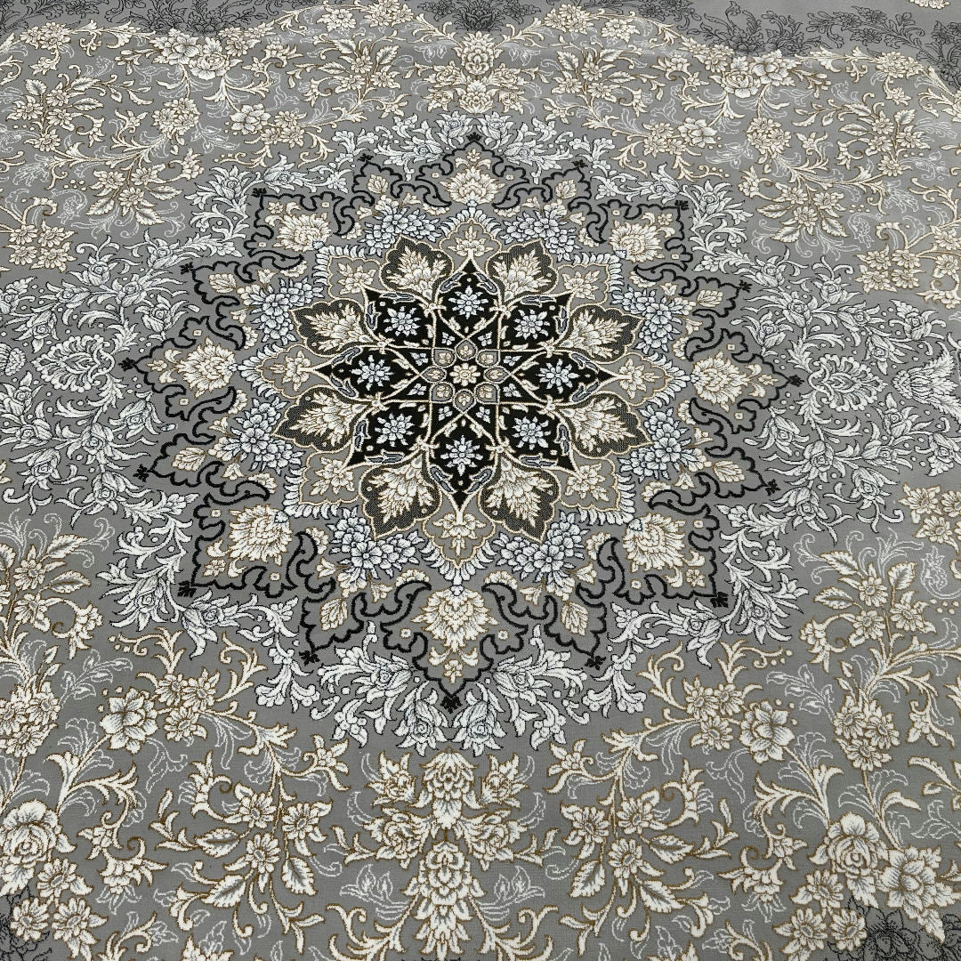 400 x 300 cm Persian Machine Made Floral Grey/Silver Rug