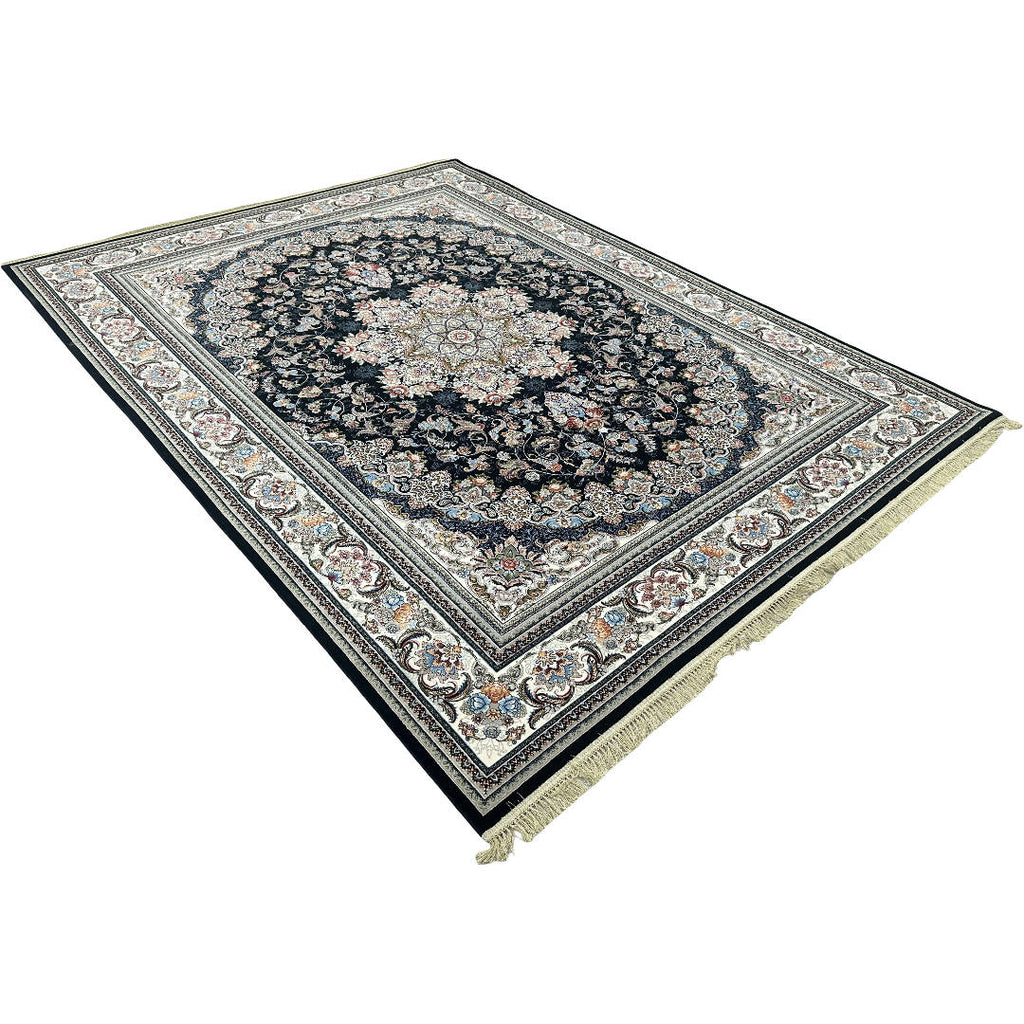 400 x 300 cm Persian Medallion Machine Made Black Rug