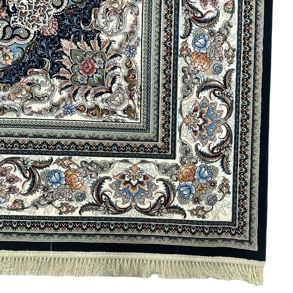 400 x 300 cm Persian Medallion Machine Made Black Rug