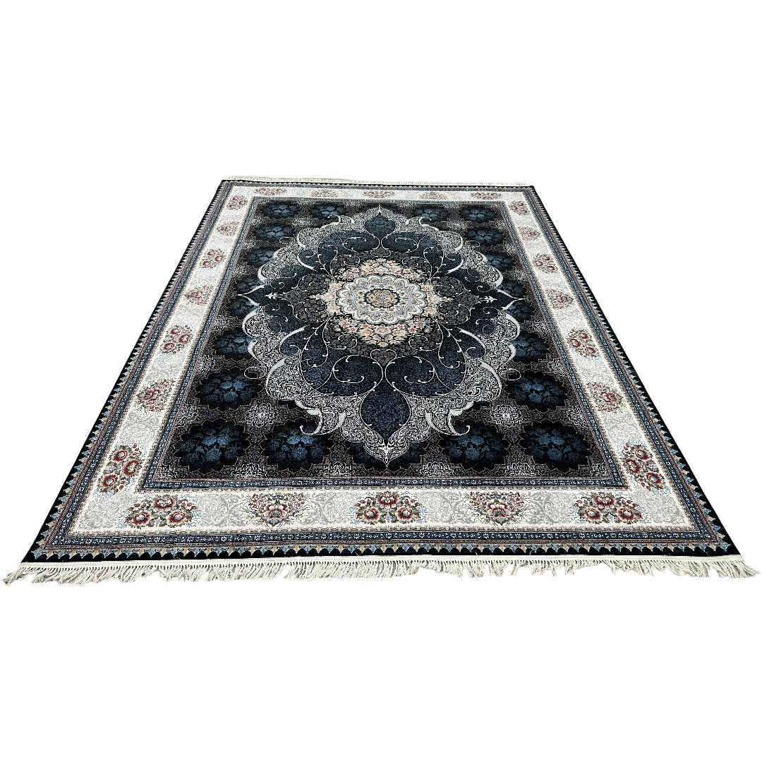 400 x 300 cm Persian Machine Aubusson Navy Rug