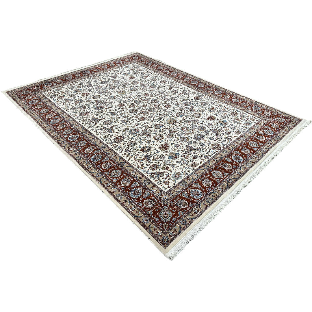 400 x 300 cm Persian Machine Made All Over Red Border Rug