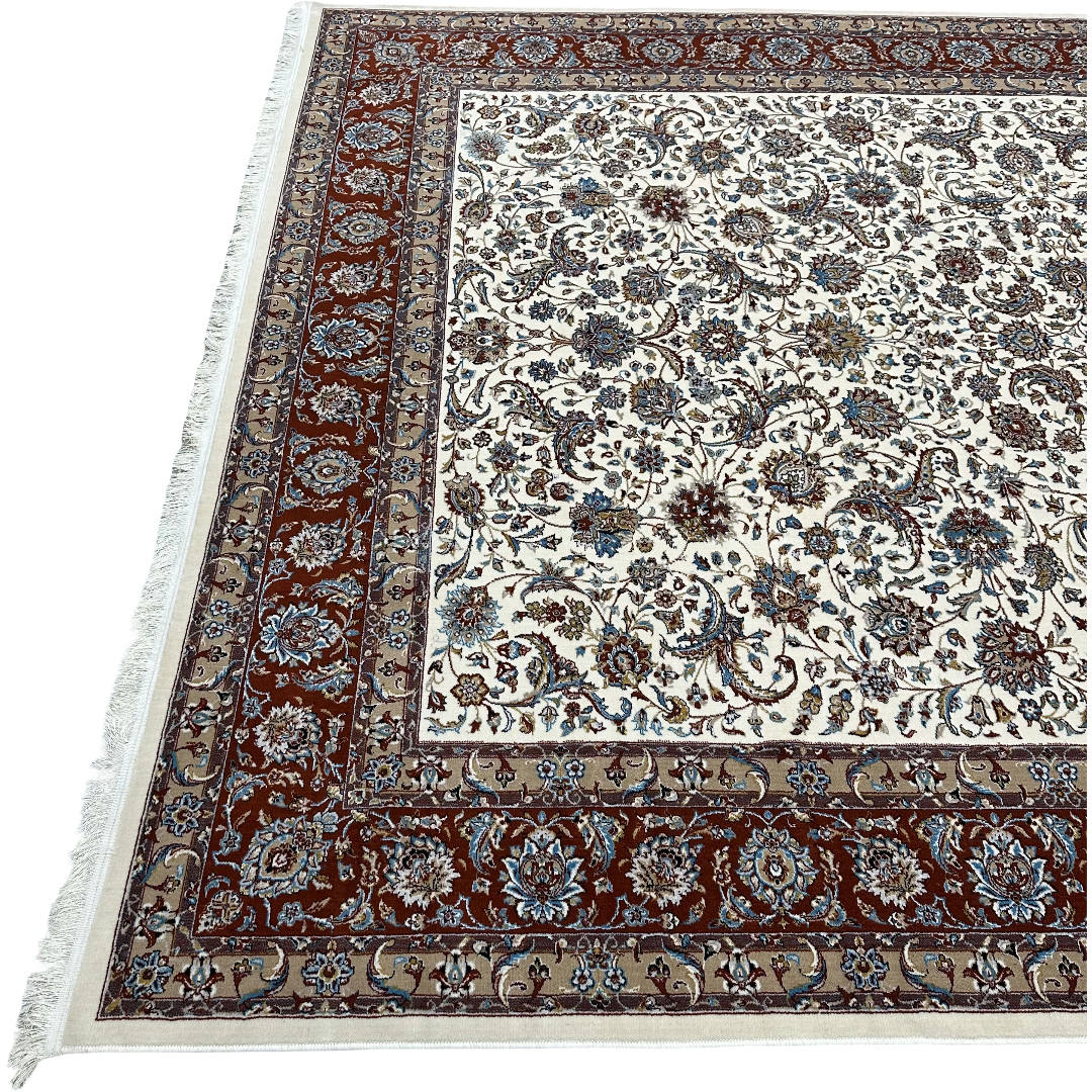 400 x 300 cm Persian Machine Made All Over Red Border Rug