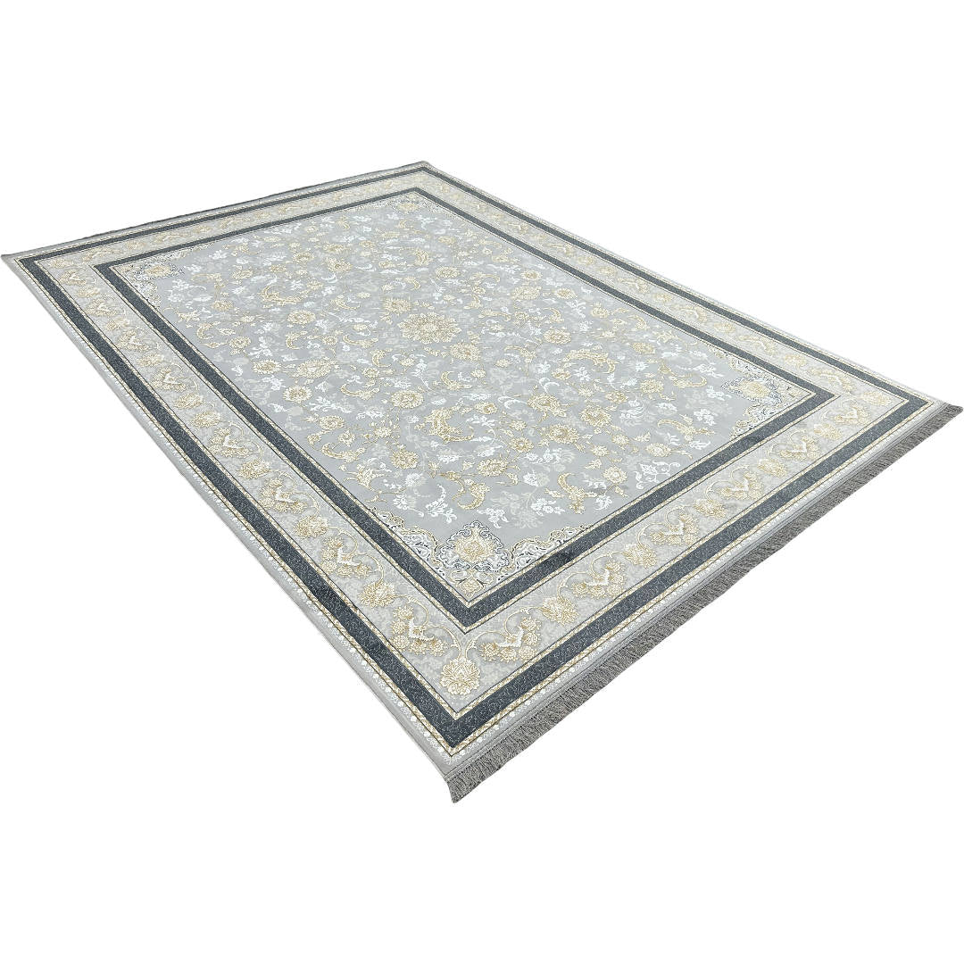 400 x 300 cm Persian Modern All Over Grey/Silver Floral Rug