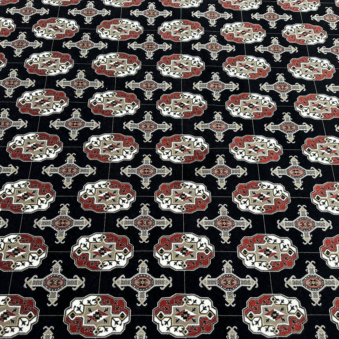 400 x 300 cm Black Bokhara Design Persian Rug