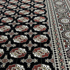 400 x 300 cm Black Bokhara Design Persian Rug