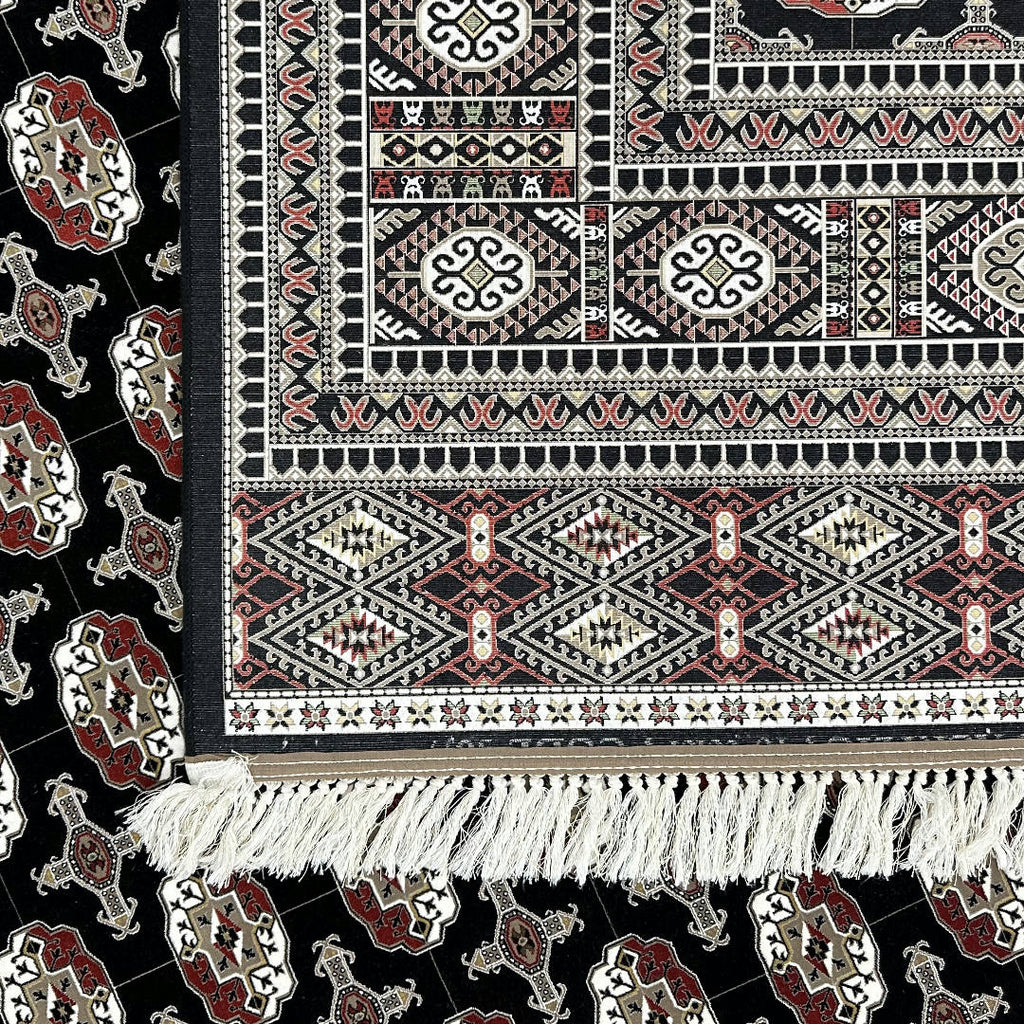 400 x 300 cm Black Bokhara Design Persian Rug