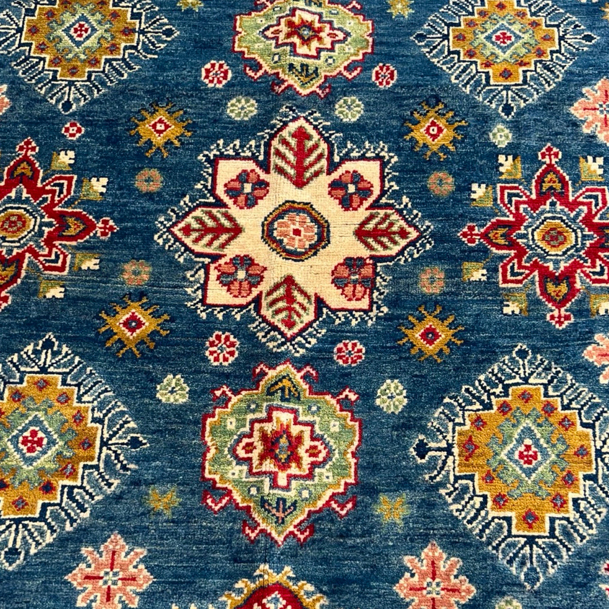 213 x 153 cm Hand Made Afghan Blue Kazak Rug