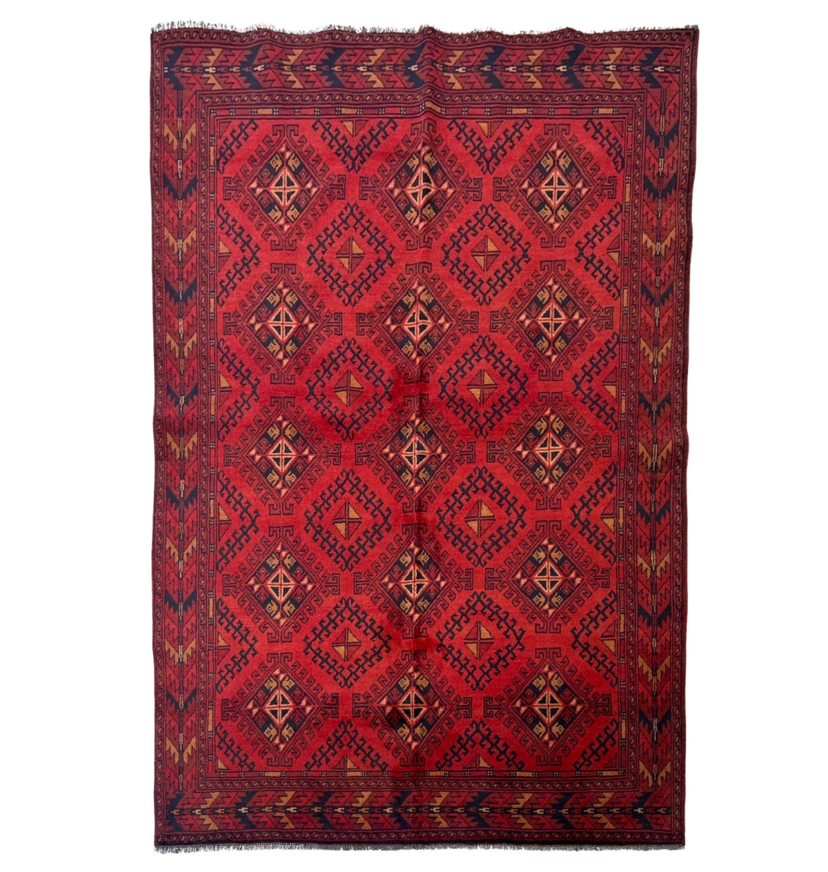 195 x 128 cm Hand Knotted Afghan Turkmen Rug