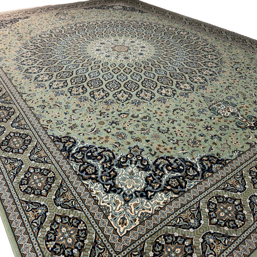 400 x 300 cm Persian Machine-Made Moss Floral Rug