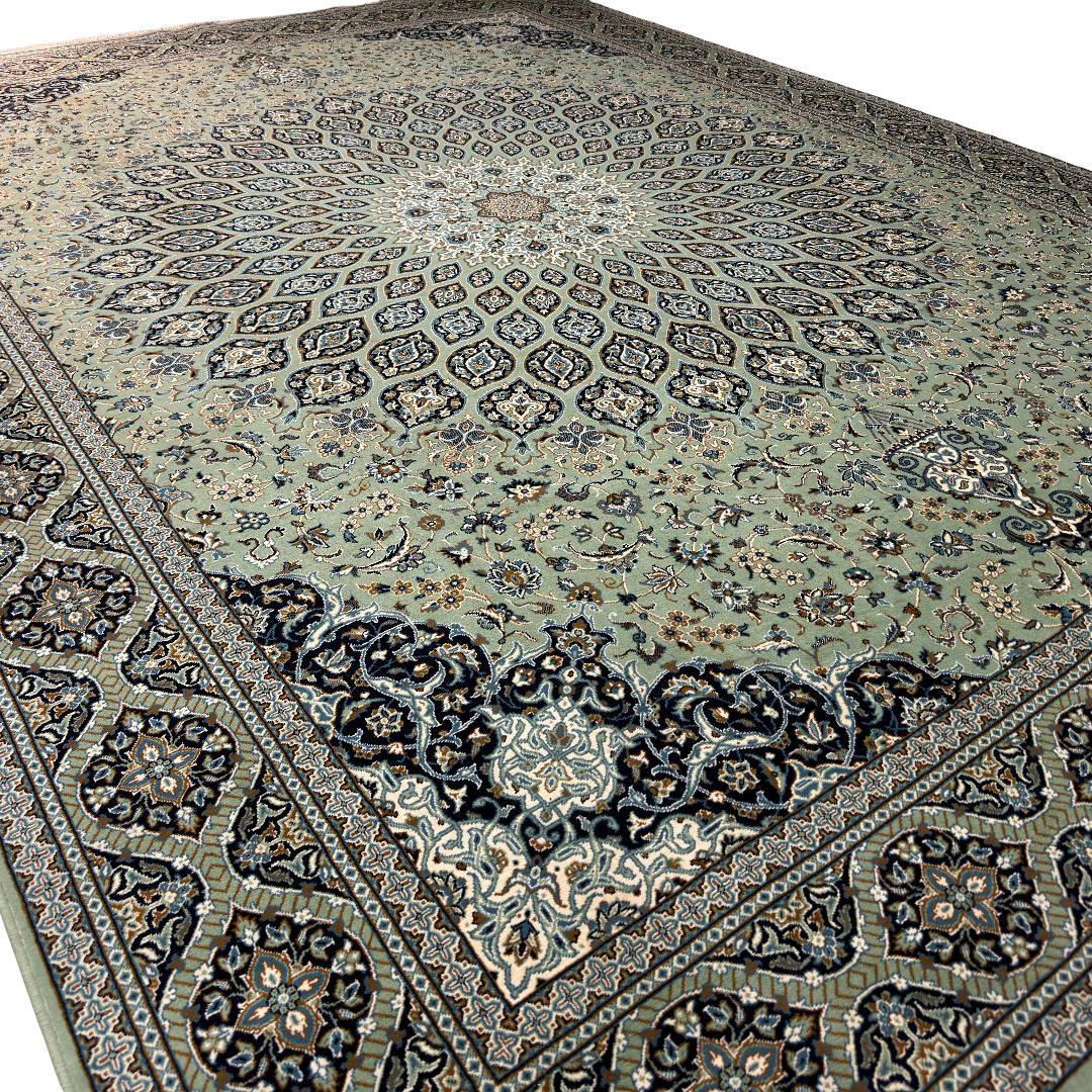 400 x 300 cm Persian Machine-Made Moss Floral Rug