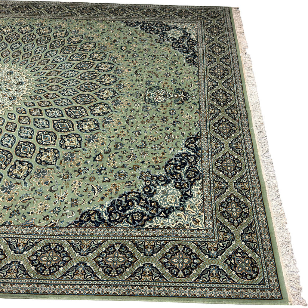 400 x 300 cm Persian Machine-Made Moss Floral Rug