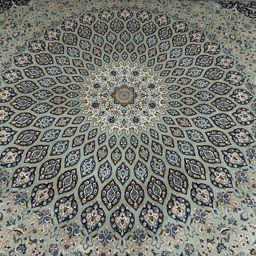 400 x 300 cm Persian Machine-Made Moss Floral Rug
