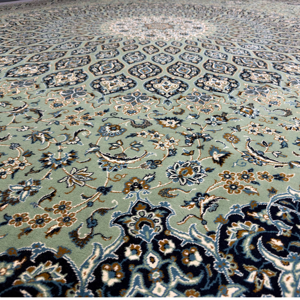 400 x 300 cm Persian Machine-Made Moss Floral Rug