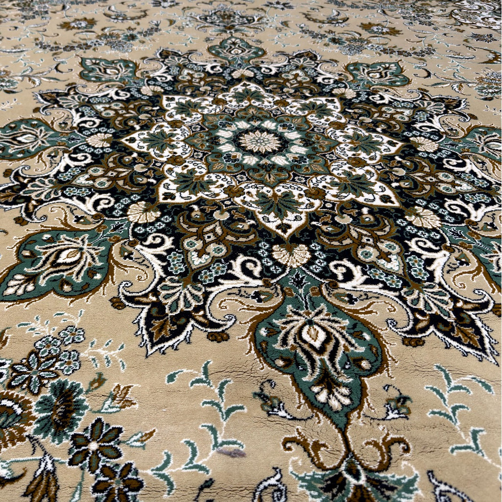 400 x 300 cm Persian Machine-Made Beige Floral Rug