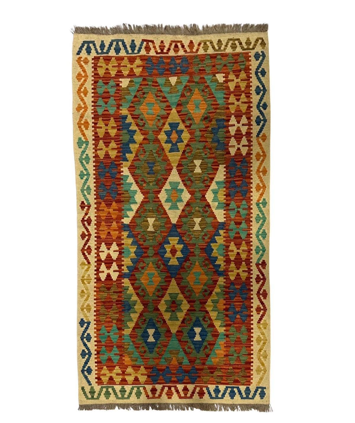 193 x 103 cm Hand Woven Kilim Chobi Rug