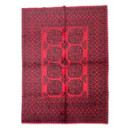 237 x 161 cm Hand Knotted Red Afghan Wool Rug