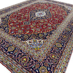 350 x 245 cm Hand-Knotted Persian Kashan Rug, Wool