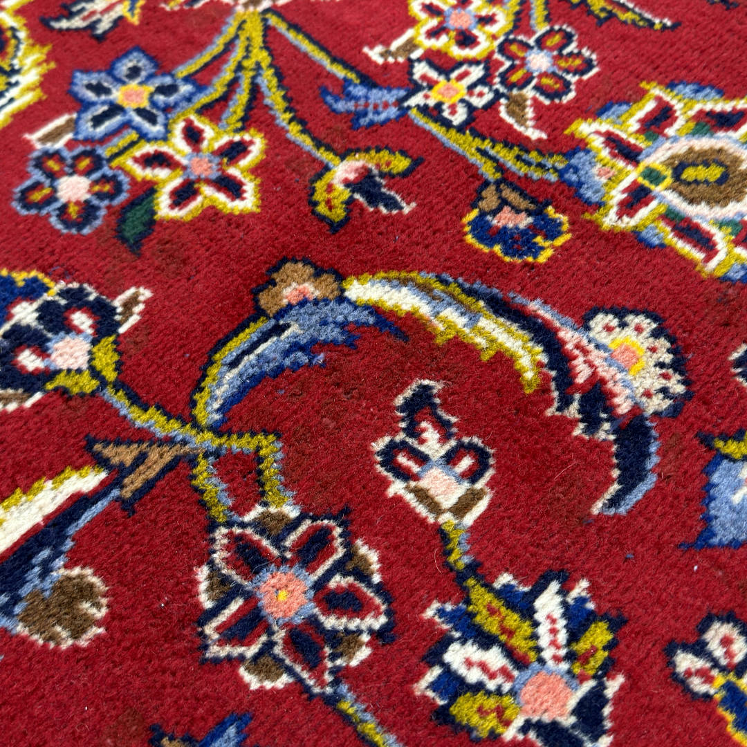350 x 245 cm Hand-Knotted Persian Kashan Rug, Wool