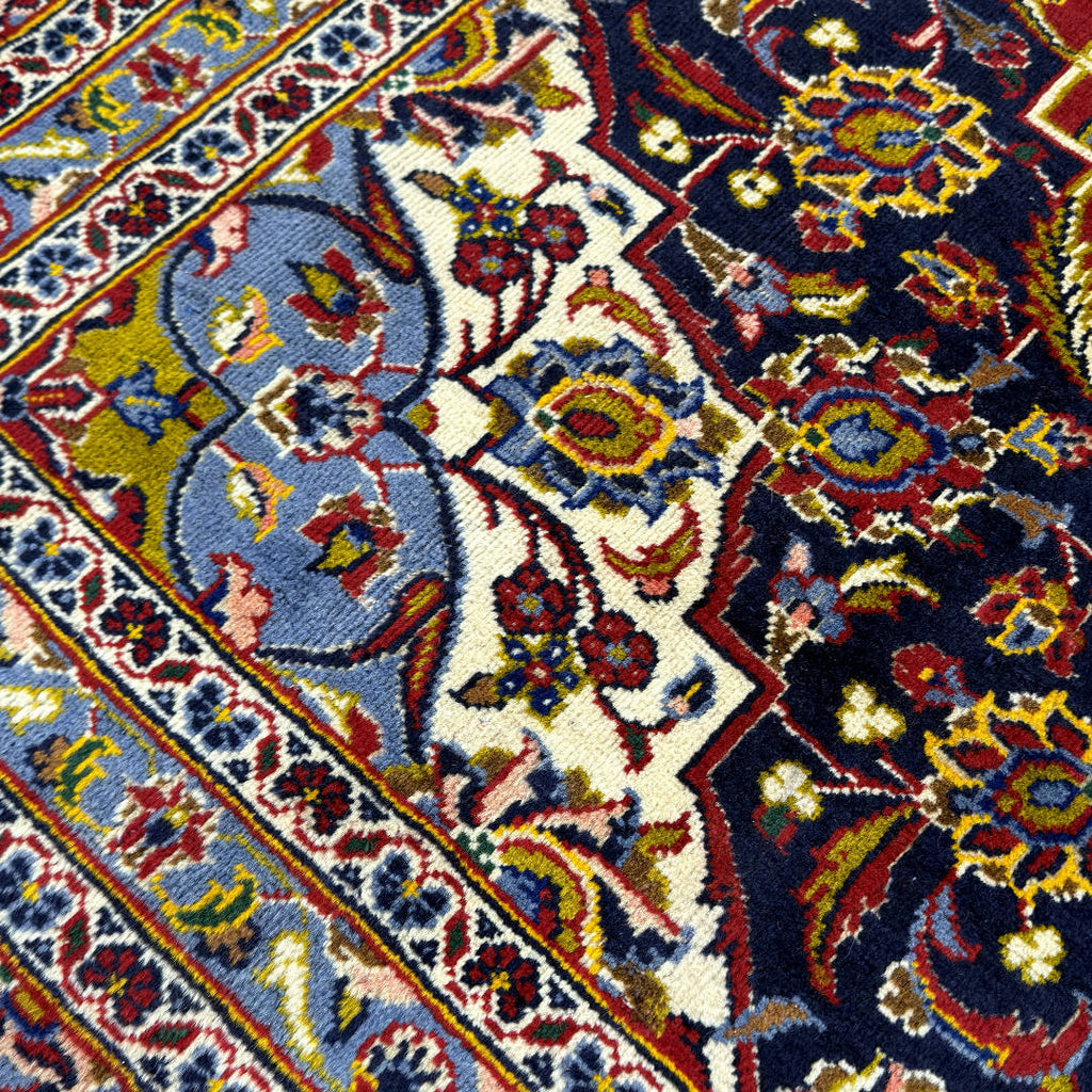 350 x 245 cm Hand-Knotted Persian Kashan Rug, Wool