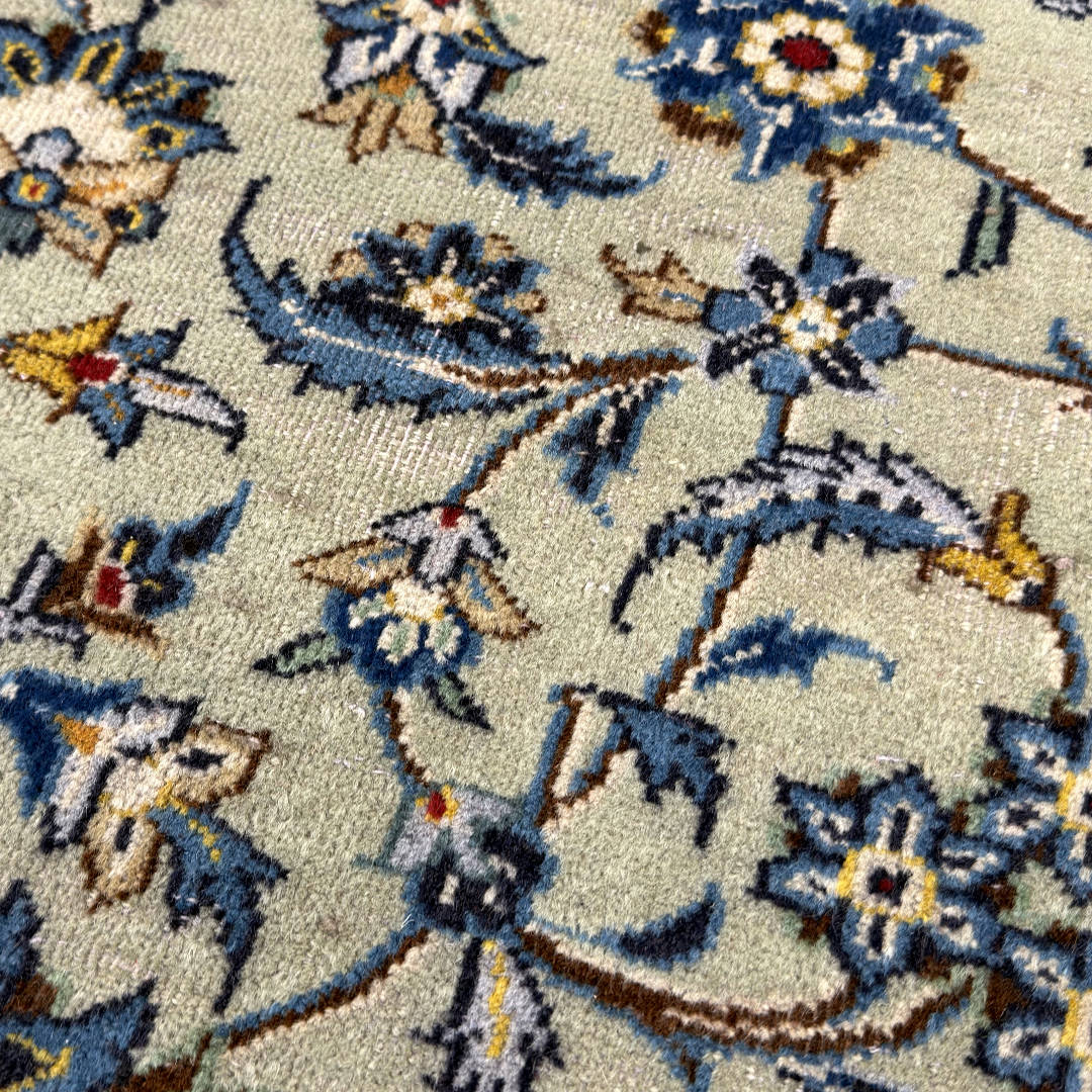 397 x 326 cm Hand-Knotted Persian Kashan Rug, Green