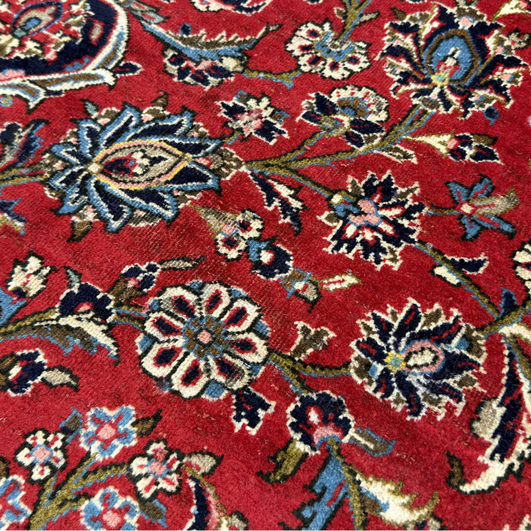360 x 235 cm Hand-Knotted Vintage Persian Kashan Rug – Wool