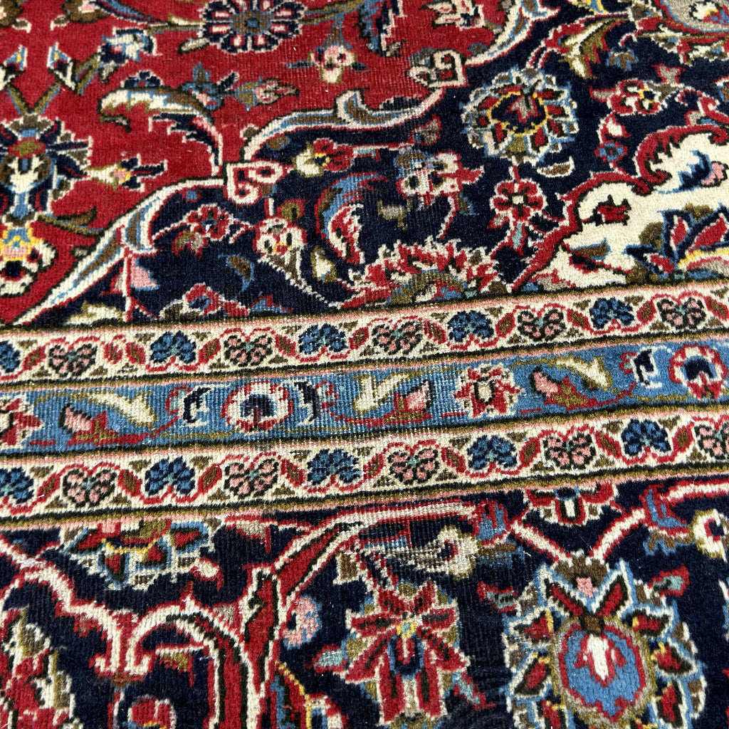 360 x 235 cm Hand-Knotted Vintage Persian Kashan Rug – Wool