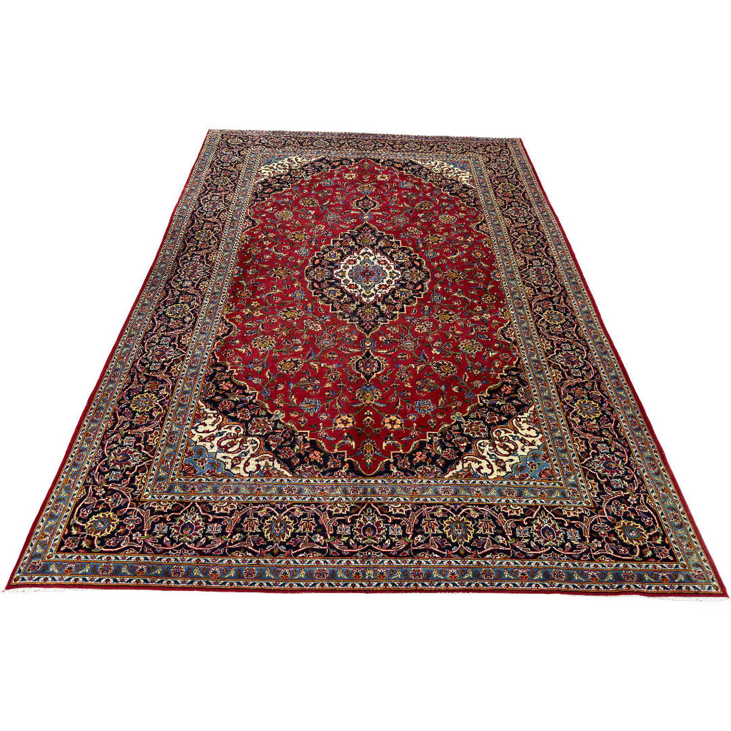 350 x 240 cm Hand-Knotted Vintage Persian Kashan Rug