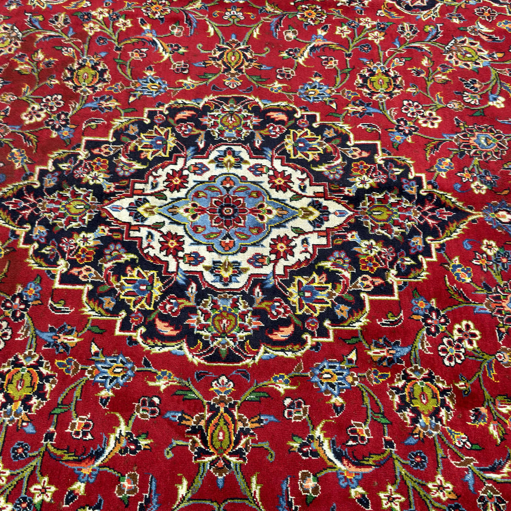 350 x 240 cm Hand-Knotted Vintage Persian Kashan Rug