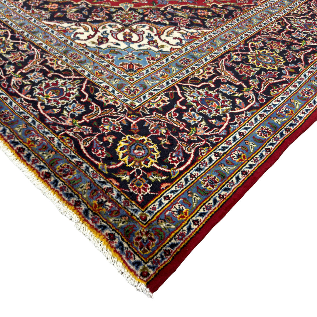 350 x 240 cm Hand-Knotted Vintage Persian Kashan Rug