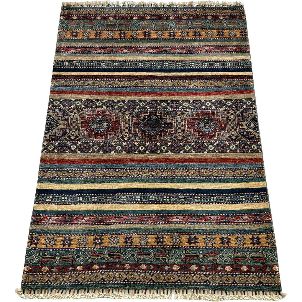 145 x 97 cm Hand-Knotted Afghan Shawl Design Chobi Rug