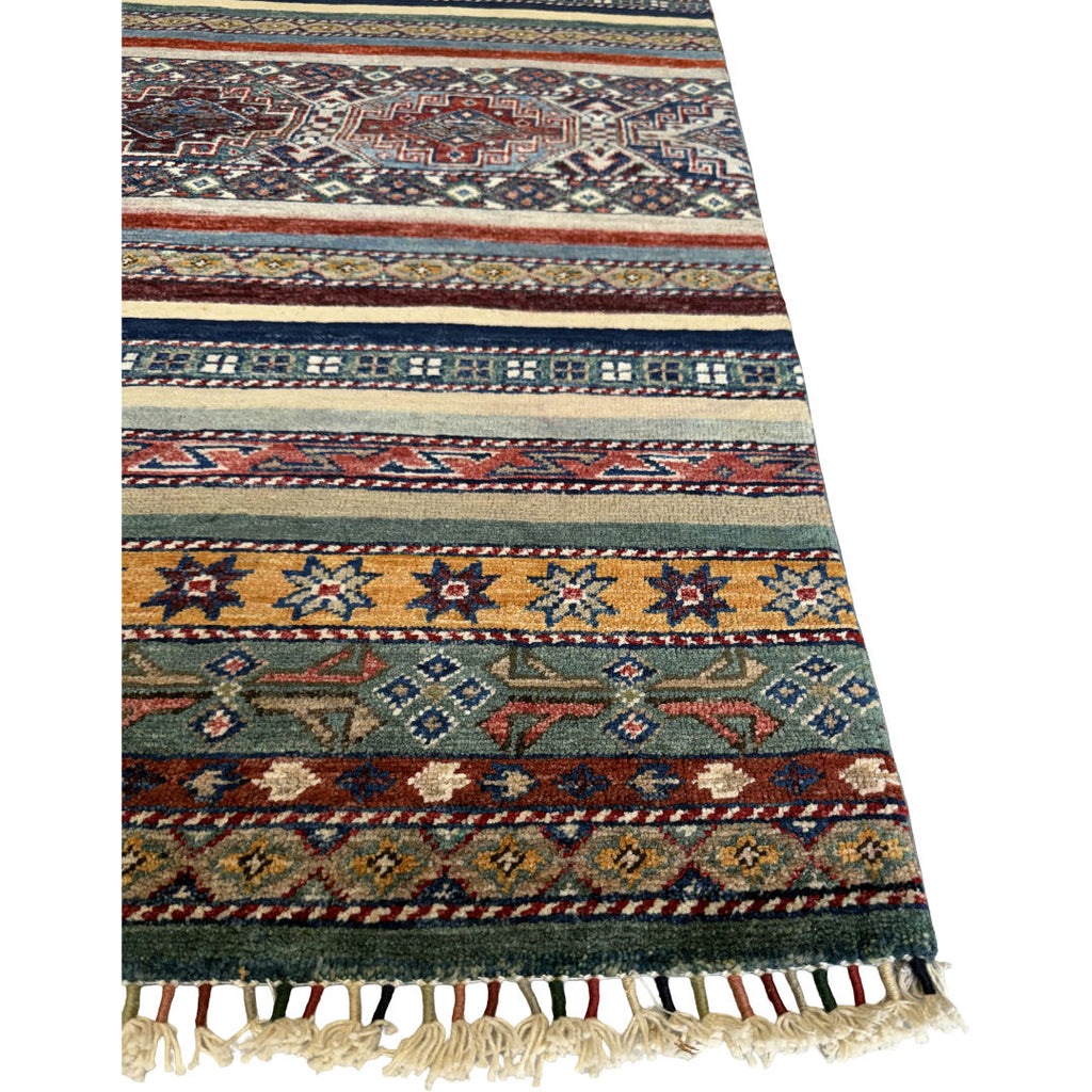 145 x 97 cm Hand-Knotted Afghan Shawl Design Chobi Rug