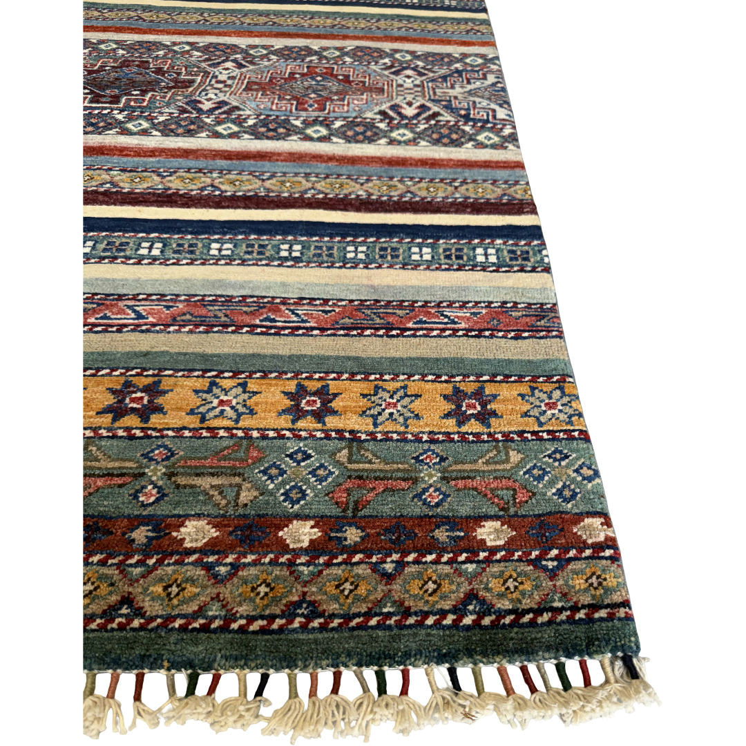 145 x 97 cm Hand-Knotted Afghan Shawl Design Chobi Rug