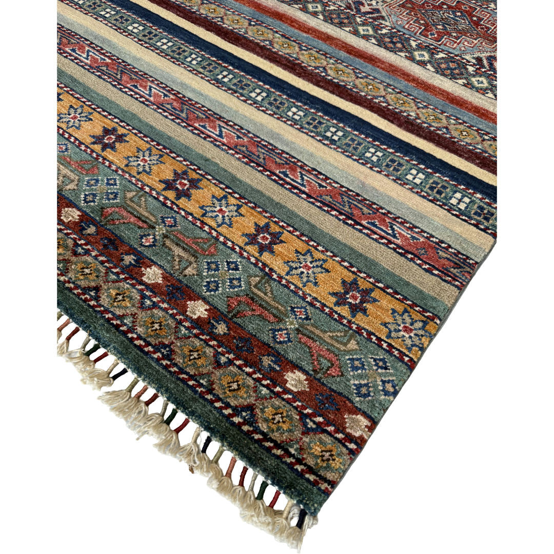 145 x 97 cm Hand-Knotted Afghan Shawl Design Chobi Rug