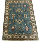 123 x 82 cm Hand-Knotted Afghan Blue Chobi Rug