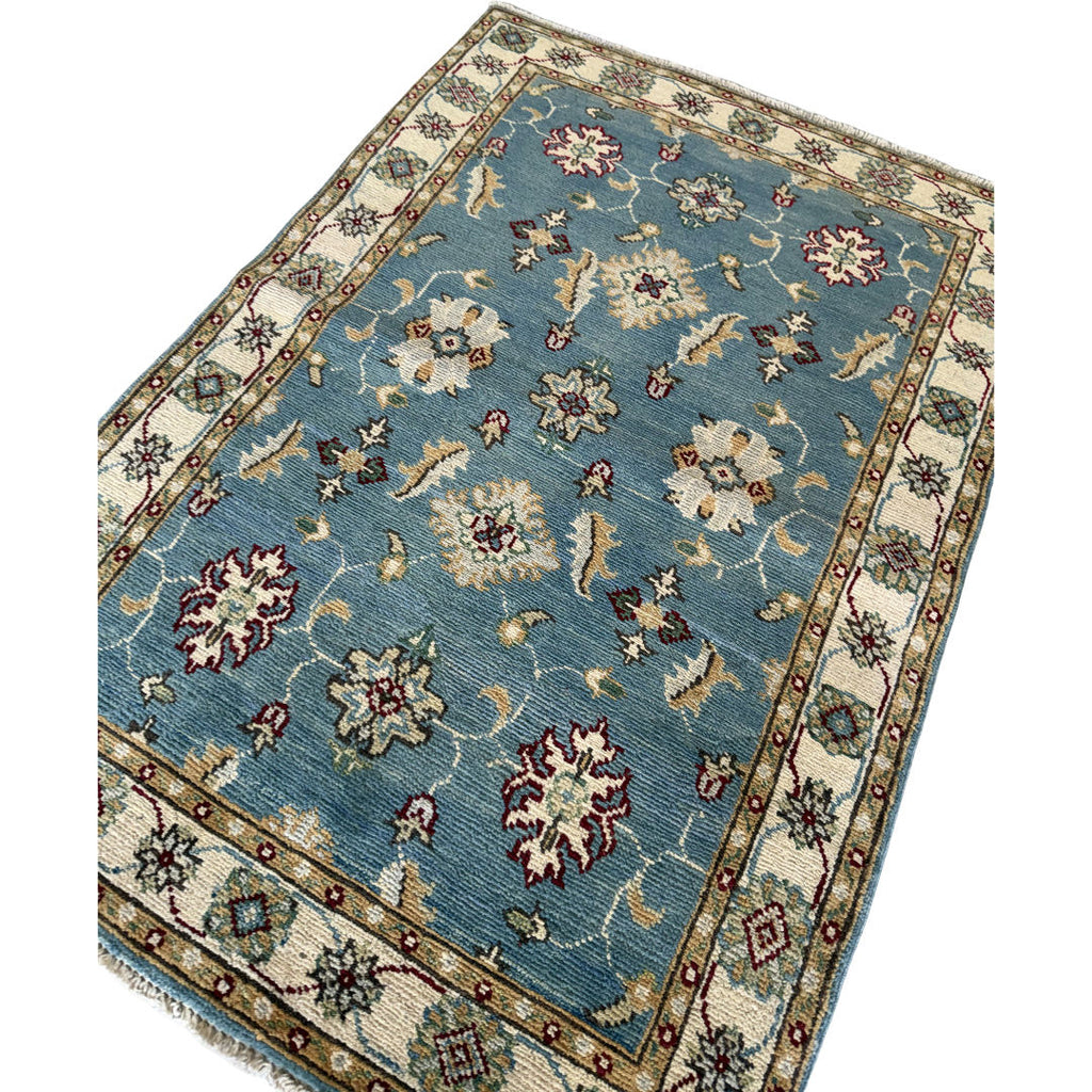 123 x 82 cm Hand-Knotted Afghan Blue Chobi Rug