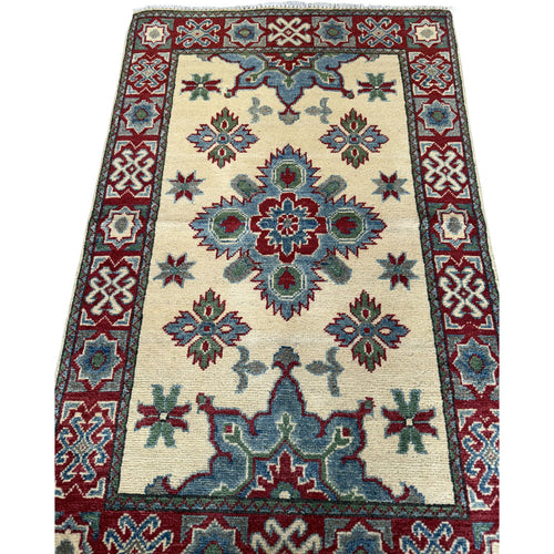 125 x 79 cm Hand-Knotted Afghan Kazak Rug
