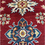 116 x 83 cm Hand-Knotted Afghan Kazak Wool Rug