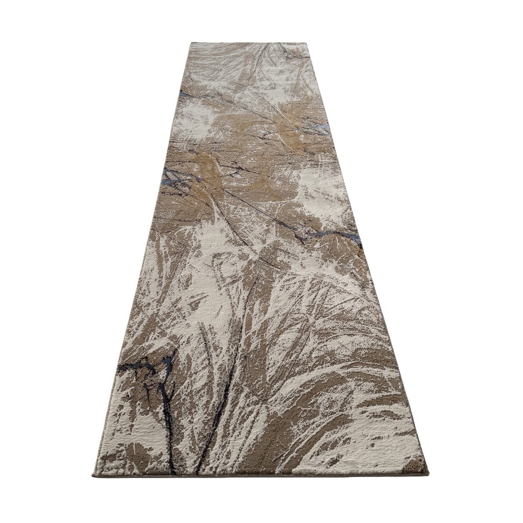 300 x 80 cm Beige & Ivory Contemporary Crackle Design Runner Rug