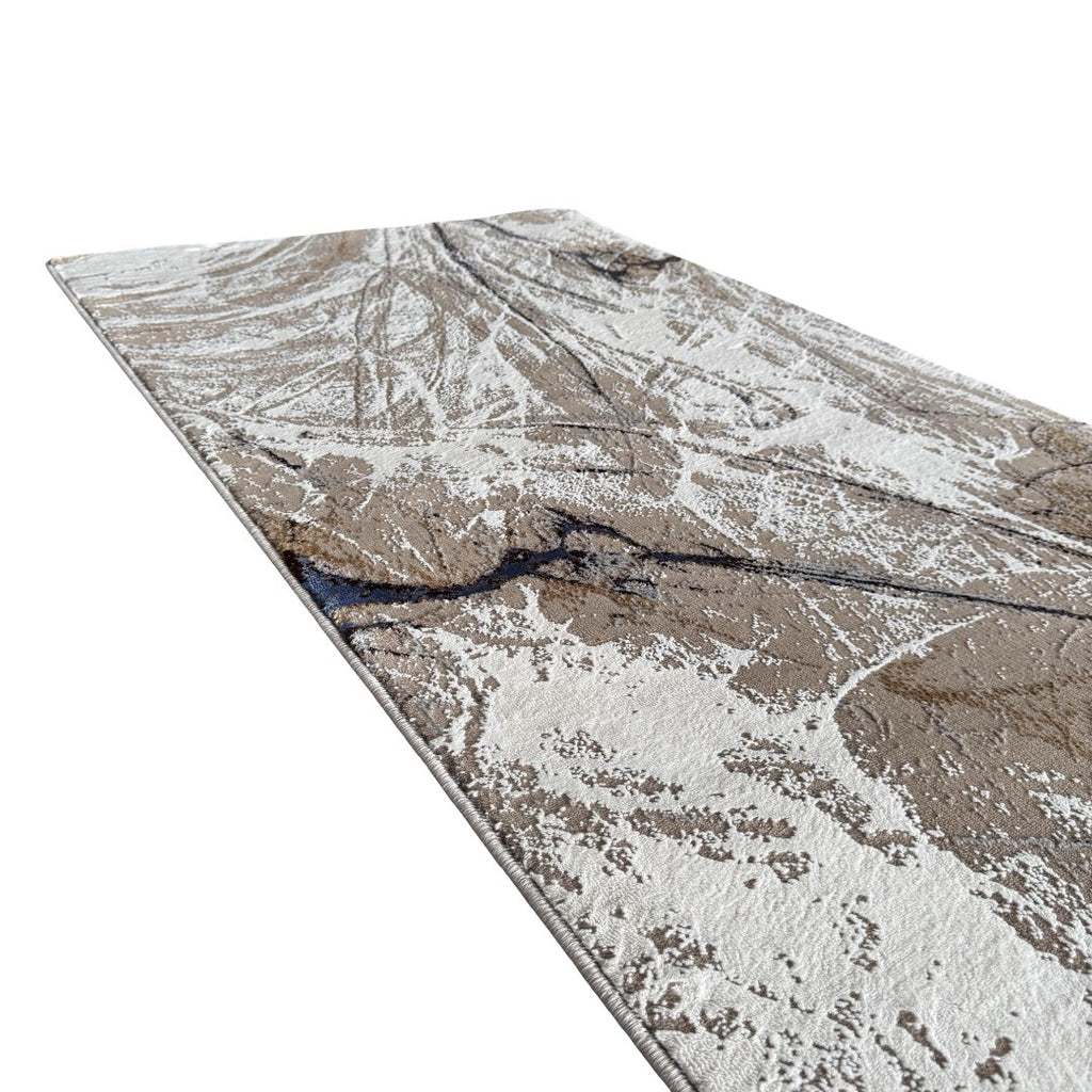 300 x 80 cm Beige & Ivory Contemporary Crackle Design Runner Rug