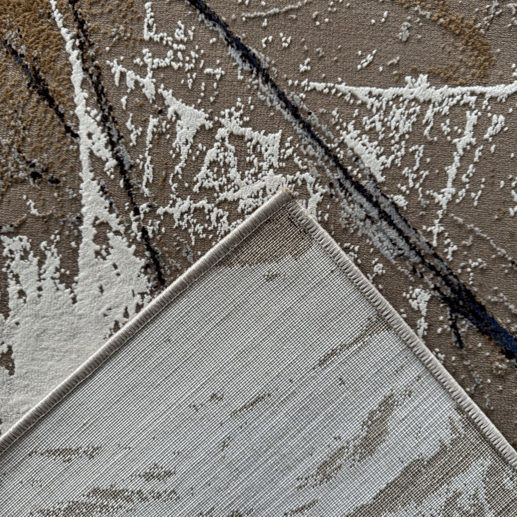 300 x 80 cm Beige & Ivory Contemporary Crackle Design Runner Rug