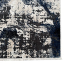 290 x 80 cm Navy & Ivory Artistic Distressed Runner Rug