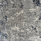 300 x 80 cm Silver grey & Navy Abstract Runner Rug
