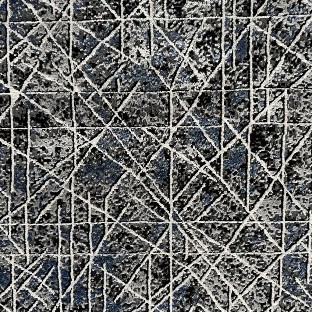 290 x 80 cm Silver Blueprint Crossline Designer Runner Rug