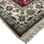 333 x 244 cm Fine Persian Silk Nain Nohla Rug – Red Field with Ivory & Blue Medallion