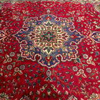 290 × 194 cm Persian Mashad Hand-Knotted Rug