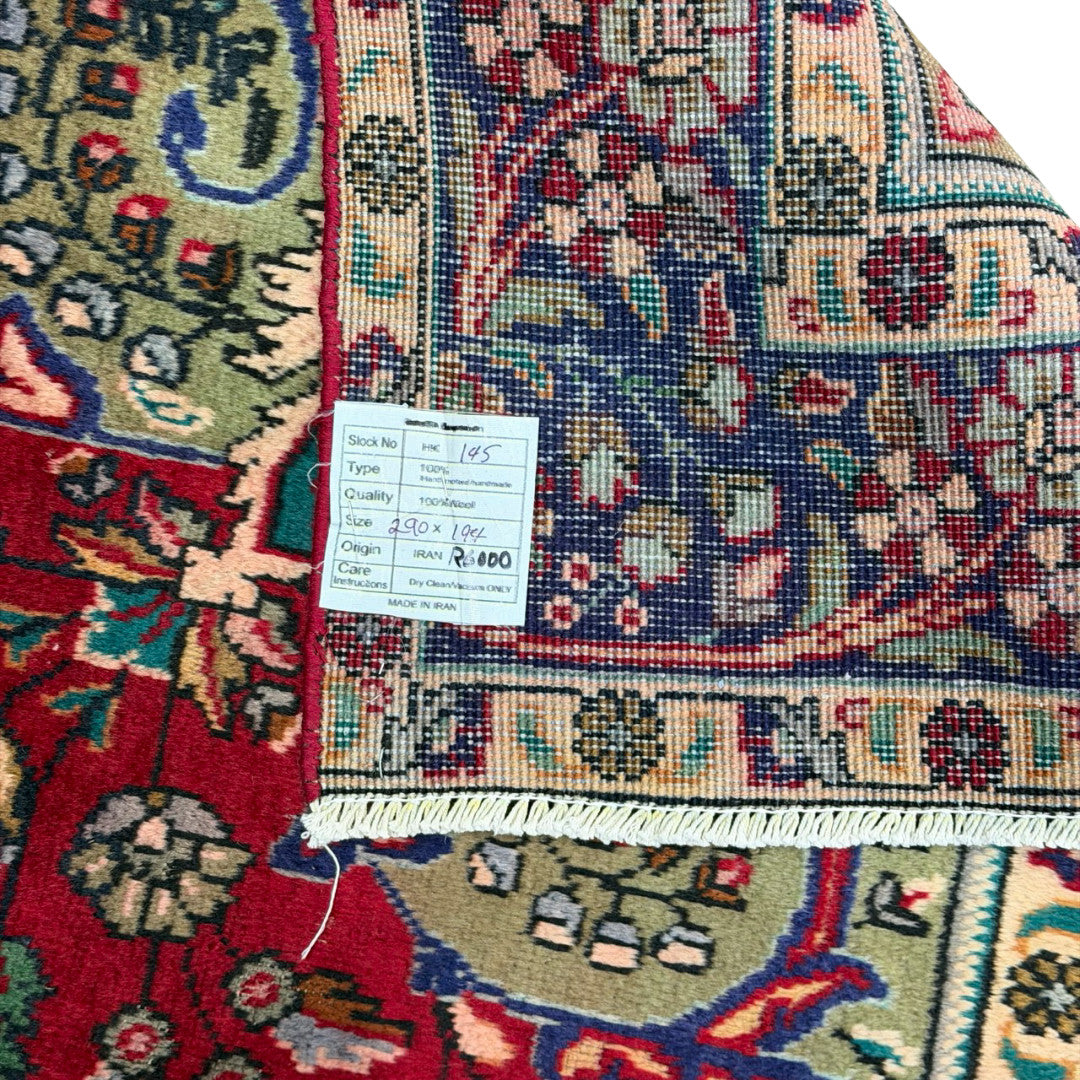 290 × 194 cm Persian Mashad Hand-Knotted Rug