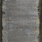 290 x 80 cm Grey & Beige Geometric Framed Border Runner Rug