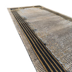 290 x 80 cm Grey & Beige Geometric Framed Border Runner Rug
